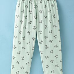 Tango Cotton Knit Three Fourth Length Capri Pant With Bees Print - Mint-image-28
