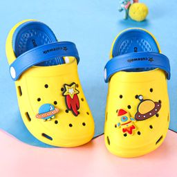Cute Walk by Babyhug Clogs with Back Strap & UFO Applique - Yellow-image-86
