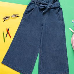 PURPLE UNITED KIDS Denim Solid Wide Legged Jeans - Blue-image-33