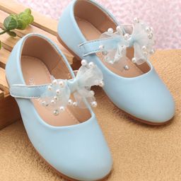 Babyoye Velcro Closure Ballerina With Bow Applique - Blue-image-64