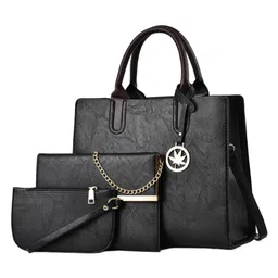 SYGA 3 Piece Women's Handbag Sling Bag & Wallet Set | Large Capacity Handbag Set | Stylish Shoulder Tote for Daily & Party Use ( Black)-picture-12