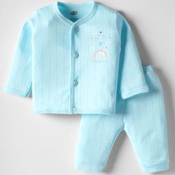 Zero Unisex Full Sleeves Knitted Pyjama Sets Aqua NB-picture-37
