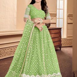 F Plus Fashion Net Semi-Stitched Lehenga Choli-image-19