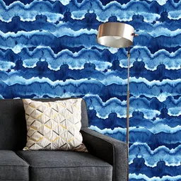 ArtzFolio Printed UV-Resistant Anti-Bacterial Shibori Indigo Batik Peel & Stick Wallpaper-picture-21