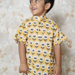 Vastrarth Boys Standard Floral Printed Mandarin Collar Cotton Casual Shirt-image-95