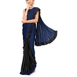 HARIOM FASHION Blue Lycra Sarees-image-51