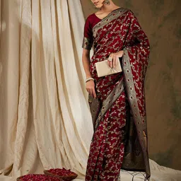 SHADOW & SAINING Woven Design Banarasi Saree-picture-16