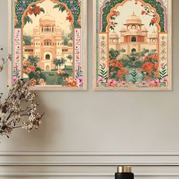 Kotart Brown & Green 2 Piece Wood Abstract Wall Paintings-picture-39