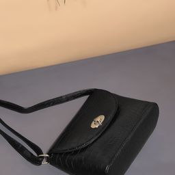 Mast & Harbour Black Textured Sling Bag-8