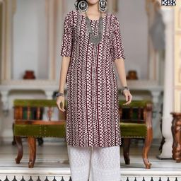 Moda Rapido Selection Of 2 Geometric Printed Round Neck Straight Kurta-image-47