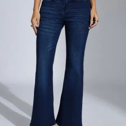 Miss Chase Navy Blue Denim Solid Jeans-picture-20