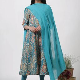 W Blue Plain Dupatta image 1