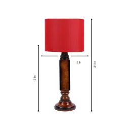 Tucasa NTU-190 B-22 Table Lamp with Wood Base (Red) image 2