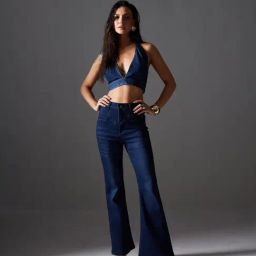 Miss Chase Navy Blue Denim Solid Jeans-picture-19
