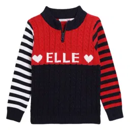 Elle Kids Multicolor Self Design Sweater-image-35