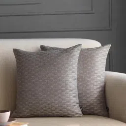 GM Zenith Grey Cotton Medium-Sized Zipped Cushion Cover - Set of 2-image-26