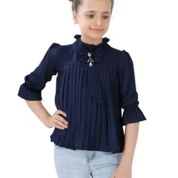 poplins Kids Navy Cotton Regular Fit Top-image-82