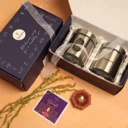 Femora Silver & Transparent Glass Window Jar in Attractive Combo Gift Pack (0.7 L) - Set of 2-20