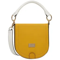 KLEIO Mustard Solid Small Sling Handbag-image-2