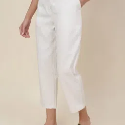Fabindia White Cotton Mid Rise Pants-image-45