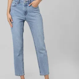 Only Blue Cotton Straight Fit Mid Rise Jeans-picture-33