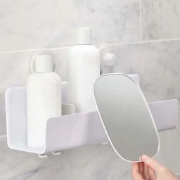 Joseph Joseph White Plastic Large Shower Shelf With Removable Mirror-image-9
