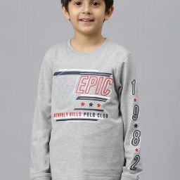 Beverly Hills Polo Club Kids Grey Printed Full Sleeves T-Shirt-image-45