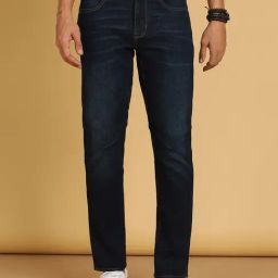 Wrangler Wrider Dark Blue Regular Fit Lightly Washed Jeans-picture-25