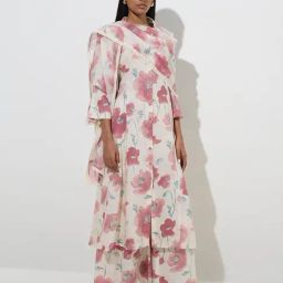 Zuba by Westside Dusty Pink Floral Patterned Cotton-Blend Dupatta-image-88
