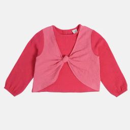 MINIKLUB Girls Pink Cotton Printed Full Sleeves Top-image-90