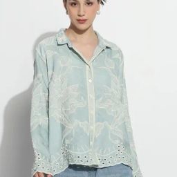 SHOWOFFFF Green Embroidered Shirt-image-6