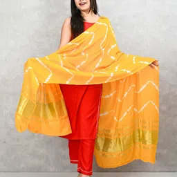 Apratim Leheriya Printed Zari Work Dupatta-picture-17