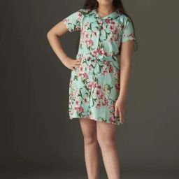 KidsDew Kids Mint Green Cotton Printed Dress-image-57