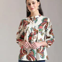 Yufta Cream Pure Cotton Paisley Top-picture-15