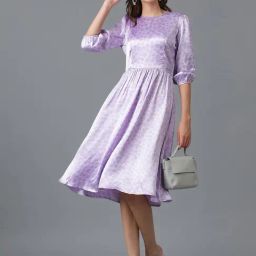 Kotty Lavender Floral Print Midi Dress-image-53