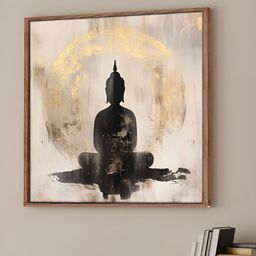Myntra Elegant Homes Grey & White Buddha Religious Printed Canvas Wall Art-12