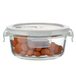 Femora Borosilicate Transparent & Grey Glass Round Lunch Container With Bag Set (.38 L) image 3