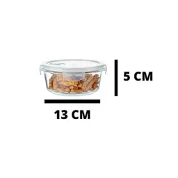 Femora Borosilicate Transparent & Grey Glass Round Lunch Container With Bag Set (.38 L) image 3