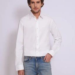 Selected Homme White Cotton Slim Fit Shirt-image-49
