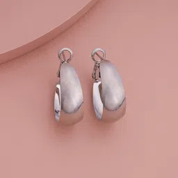 Kushal's Fashion Jewellery Rhodium-Plated Circular Hoop Earrings-image-52