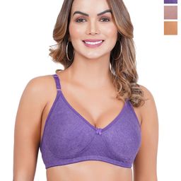 Liigne Pack Of 3 Non-Padded Full Coverage All Day Comfort Everyday Bra-50