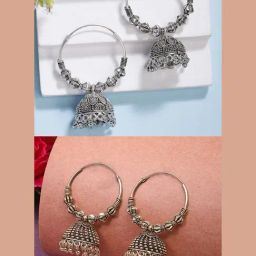NVR Multi Handmade Oxidized Jhumki Earrings Set of 2-50