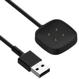 KP Smartwatch 4 Pin Magnetic USB Cable 1 Black for Fitbit Versa 3, Versa 4, Sense 2, syma136 ()-picture-44