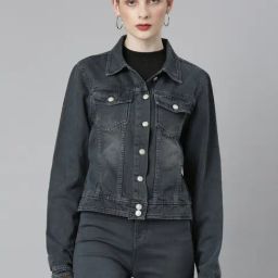 SHOWOFF Grey Regular Fit Denim Jacket-20