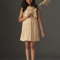 KidsDew Kids Beige Applique Dress-image-28
