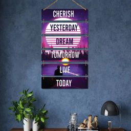 Romee Purple Pinewood Printed Wall Decor-24
