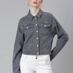 SHOWOFF Grey Regular Fit Denim Jacket-22