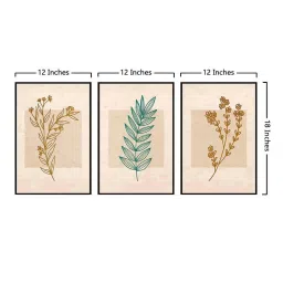 999Store Multicolor Canvas Wall Painting Panel With Fibre Frame - Set of 3 image 5