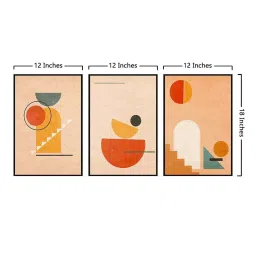 999Store Multicolor Canvas Wall Painting Panel With Fibre Frame - Set of 3 image 5