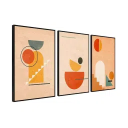 999Store Multicolor Canvas Wall Painting Panel With Fibre Frame - Set of 3 image 3